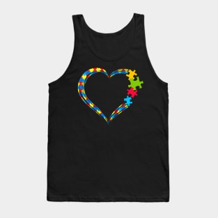 Autism puzzle piece heart Tank Top